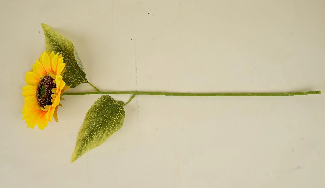 Sunflower x1 On Stem With Leaves 18cm x 70cm